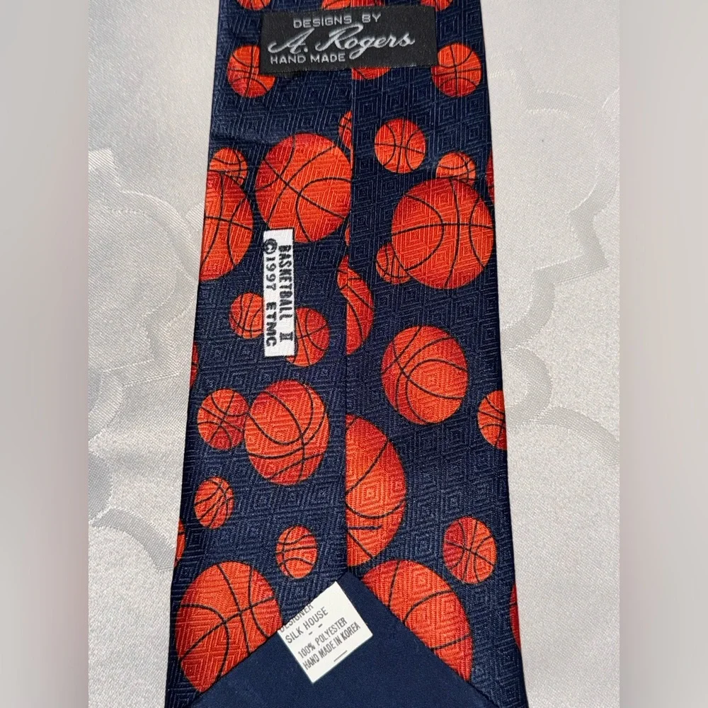 Vintage 1997 Basketball Tie – Designs by A. Rogers for‎ Silk House